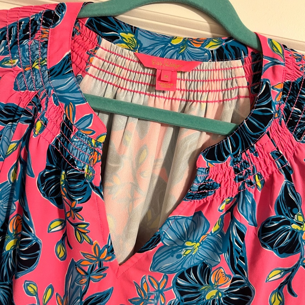Lilly Pulitzer Pink Floral Lucee Dress - M - Picture 6 of 7